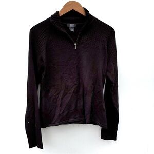 NILS Black Half-Zip Sweater size large